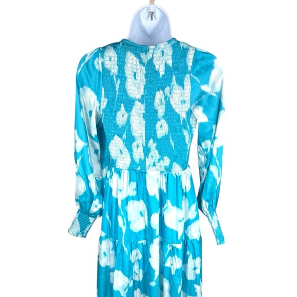 Blue Floral Tiered Maxi Dress Wedding Guest Tuckernuck Libby NWT XS - Picture 8 of 11